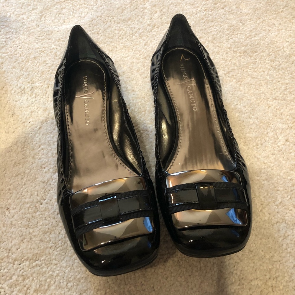 Vince Camuto Black Flats with Buckles